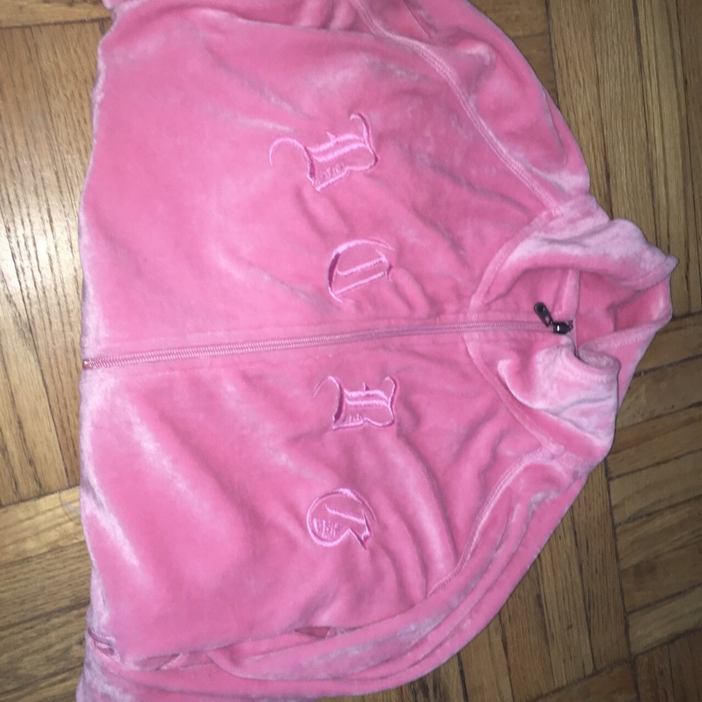 Pink velvet BCBG track jacket